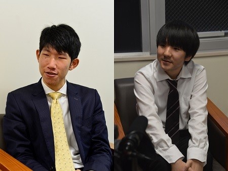 佐々木大地五段(左)、本田奎四段