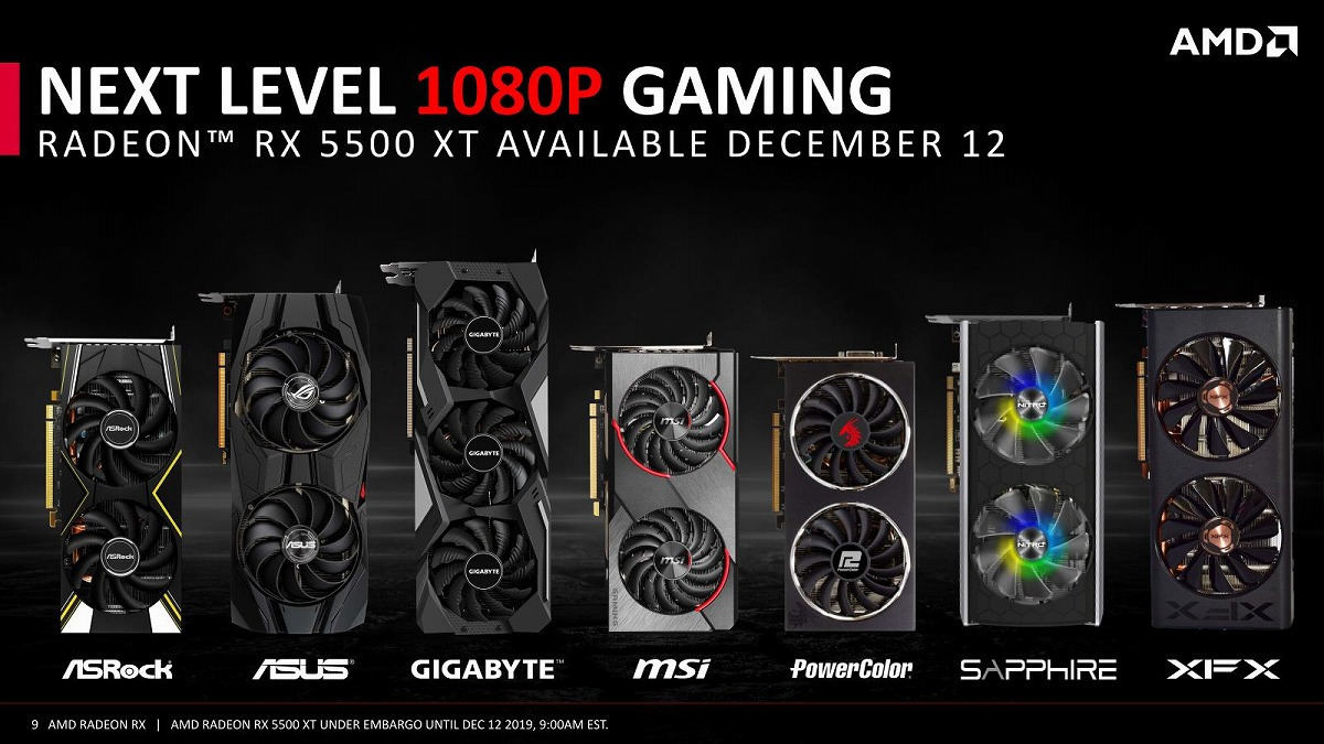 Radeon RX 5500 XTは12月18日に発売、主要各社がグラフィックスカード発表