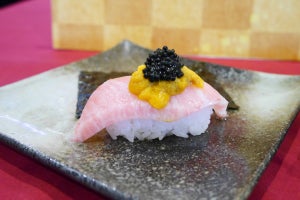 かっぱ寿司、三段つかみ寿司に「ランプフィッシュキャビア」が登場