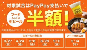 ソフトバンク、「PayPayドームならPayPayでおトク！キャンペーン」実施