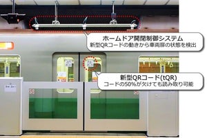 神戸市営地下鉄三宮駅、デンソー新型QRコード式ホームドア運用開始