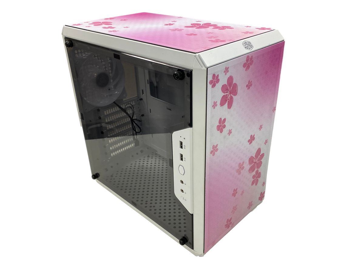 Cooler Master 桜デザインのpcケースと白い電源のセットモデル マイ