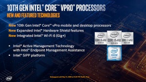 Intel、第10世代Core vProプロセッサシリーズを発表 - Comet Lakeベース