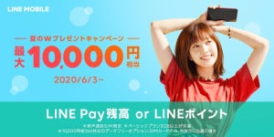LINEモバイル、最大10,000円相当が当たる夏のキャンペーン