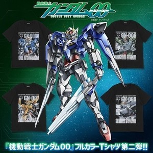 『ガンダム00』フルカラーTシャツ第二弾が登場、ダブルオーなどMS4機が新規参戦