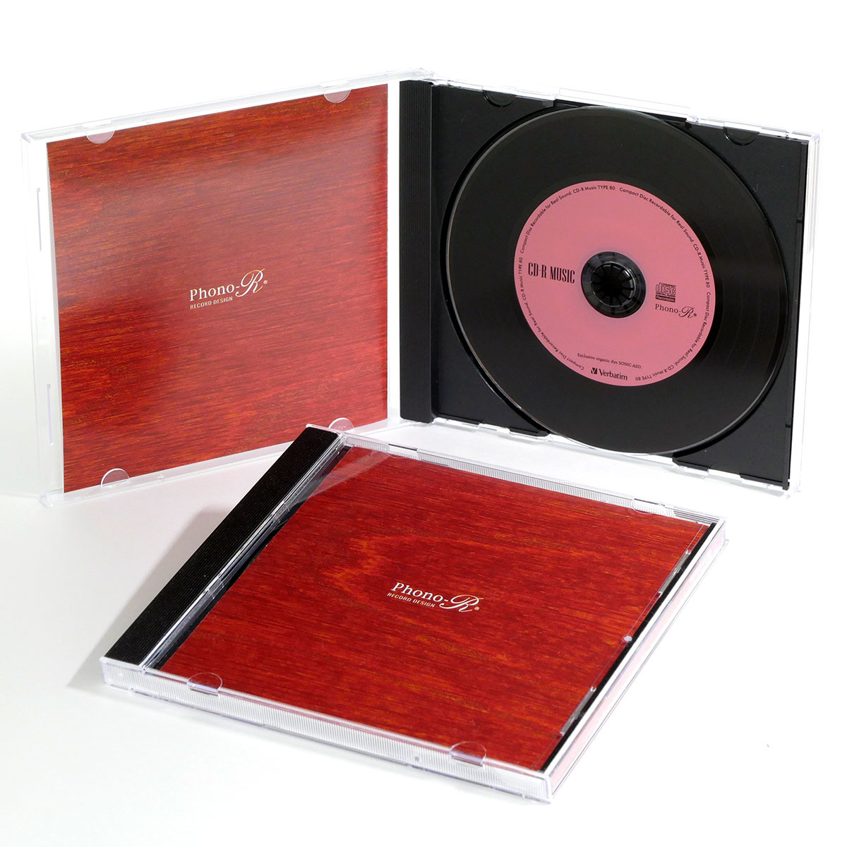 レコード風デザインのバーベイタムCD-R「Phono-R」、ジャケット自作 レコード風デザインのバーベイタムCD-R「Phono-R」、ジャケット自作