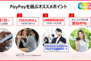 PayPay、マイナポイント登録開始 - 抽選で100万円分ポイントプレゼントも