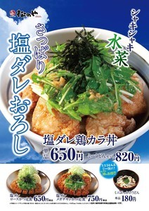 松のや、夏にぴったり「塩ダレ鶏カラ丼」「塩ダレかつ定食」を発売!