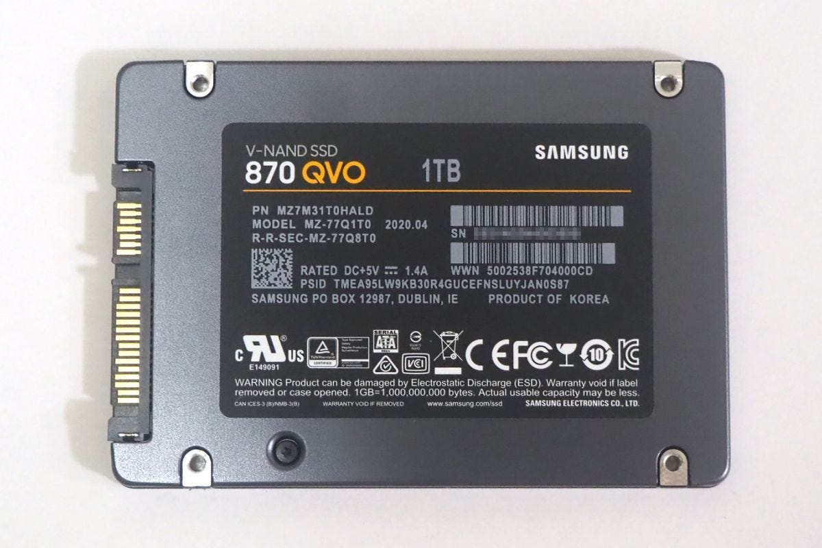 最大8TBへ！ 2.5インチSSD「Samsung SSD 870 QVO」レビュー | マイナビニュース