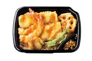 ほっともっと、えびやほたてが入った「海鮮天丼」を560円で販売