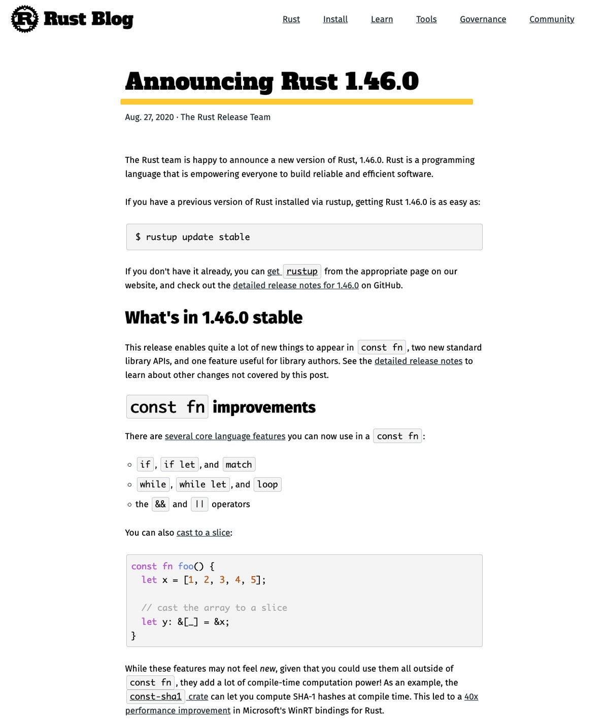 Rust 1 46 0登場 Const Fnの機能を拡大 マイナビニュース