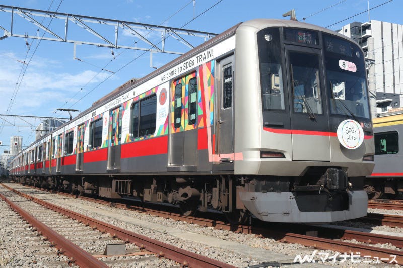 東急東横線 Sdgsトレイン 美しい時代へ号 ラッピング列車公開 マイナビニュース