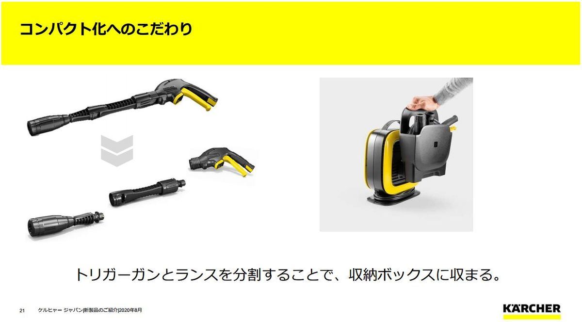 ケルヒャー 日本ユーザーのために開発した小型の高圧洗浄機 K Mini マイナビニュース