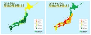 来春の花粉「例年に比べると少なく、前シーズンより多い」 - 日本気象協会