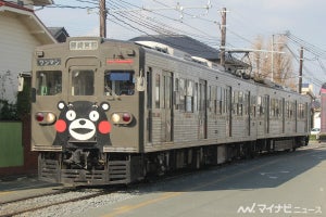熊本電気鉄道「くまモン」ラッピング電車1号、11/27をもって引退へ