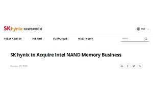 米Intel、韓国SK hynixにNANDメモリ事業を売却 - 約90億ドルで
