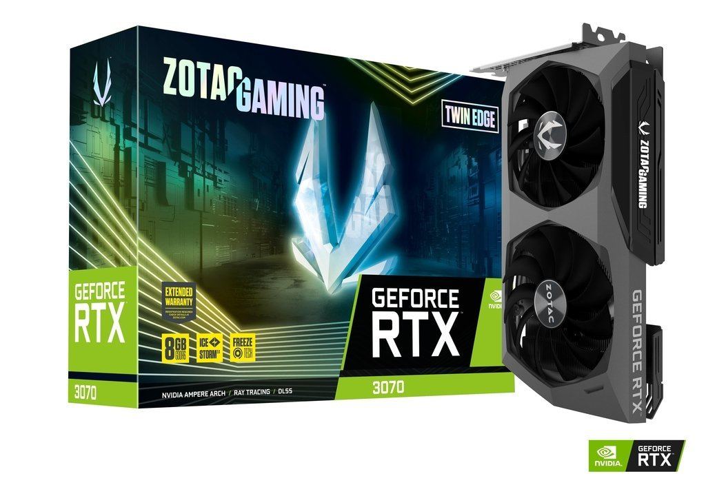 ZOTAC、RTX 3070搭載カード「ZOTAC GAMING GeForce RTX 3070 Twin Edge」 - OCモデルも