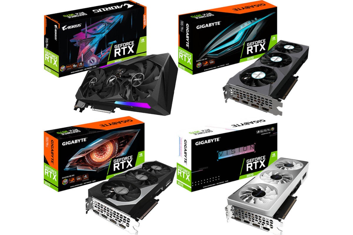 GIGABYTE、NVIDIA GeForce RTX 3070搭載カードを一挙に4製品発表 