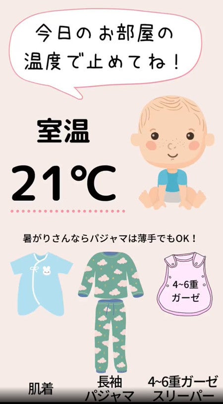 赤ちゃんの寝る時の服装 室温別パジャマの見本 温度調節のコツは マイナビニュース