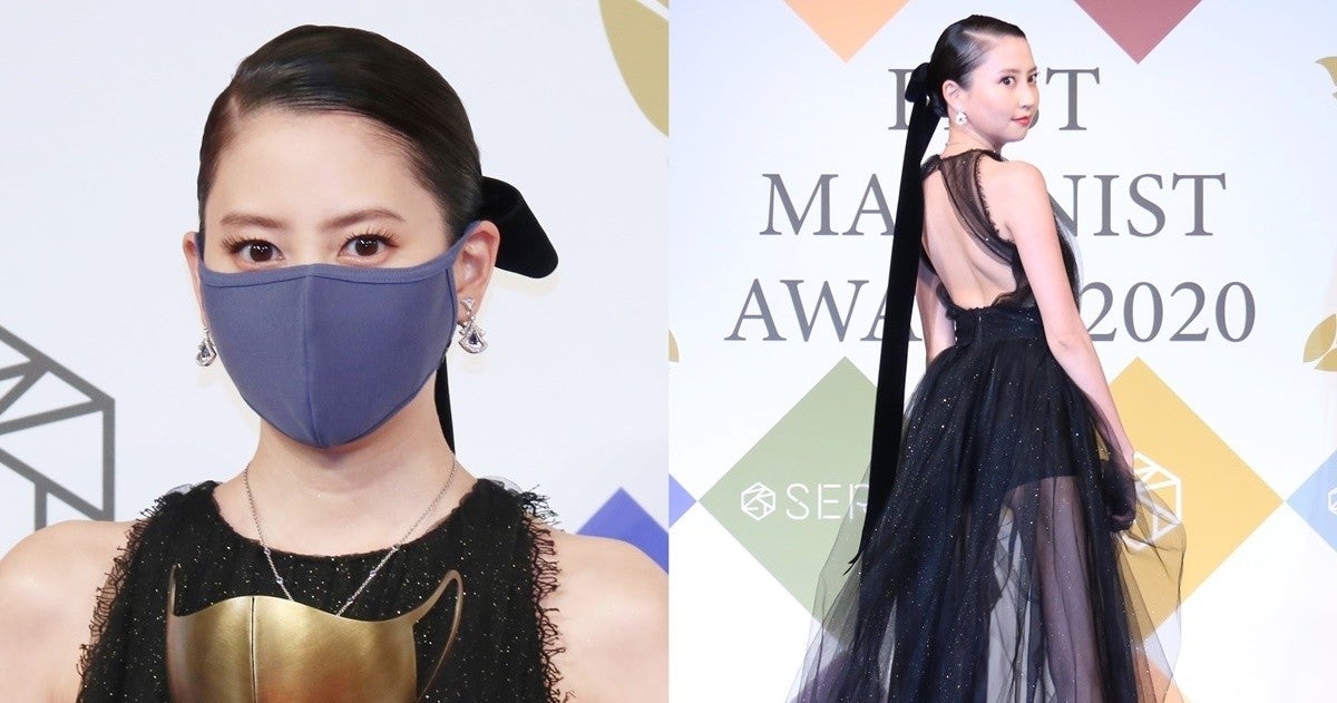 河北麻友子 大胆ドレスで美脚 美背中披露 マスク姿で小顔も際立つ マイナビニュース