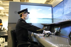 東海道新幹線異常時訓練シミュレータ、災害や架線の飛来物など再現