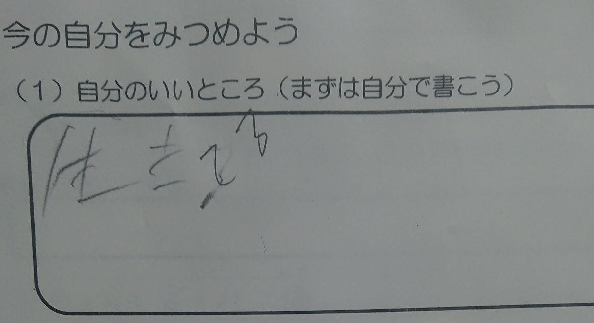 涙出ました 小学４年生の少年がプリントに書いた 自分のいいところ にツイッターで称賛の嵐 素晴らしい答え 100点満点 の声 マイナビニュース