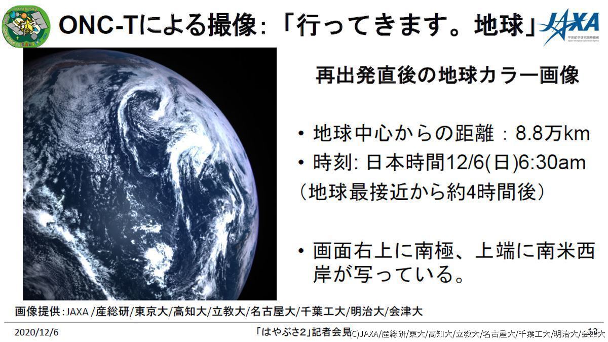 Jaxa はやぶさ2 が再出発直後に撮影した地球の画像を公開 Tech