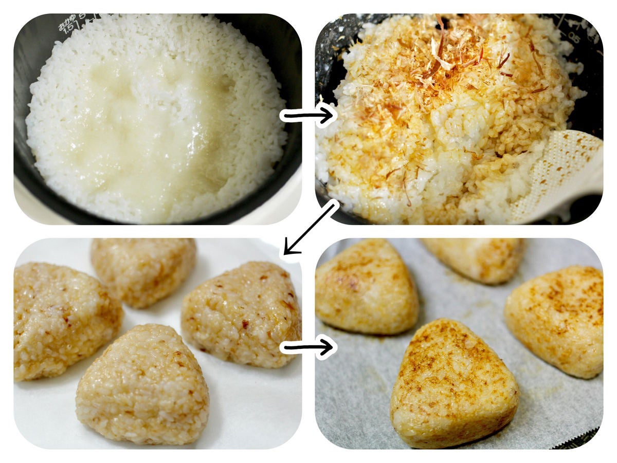 モッチモチ お餅を入れてご飯を炊くと のび る焼きおにぎりが美味しそう 余った餅で作りたい 悪魔の食べ物 と話題に マイナビニュース