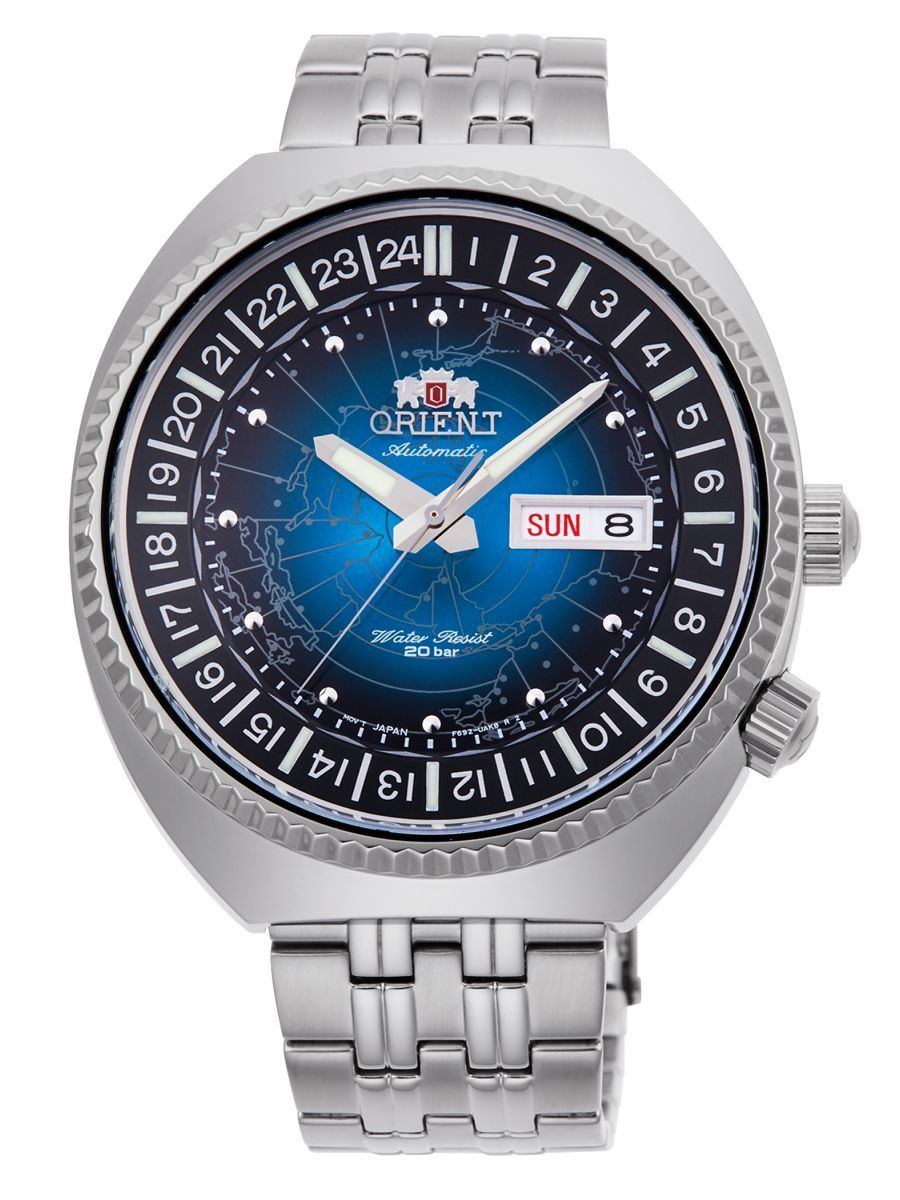 買い大阪限定 オリエント 自動巻き リバイバル ワールドマップ RN-AA0E04Y 腕時計(アナログ)