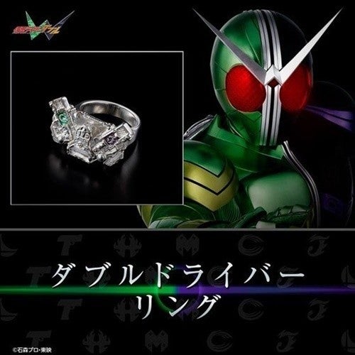 仮面ライダーw ダブルドライバーモチーフのギミック付きシルバーリング登場 マイナビニュース