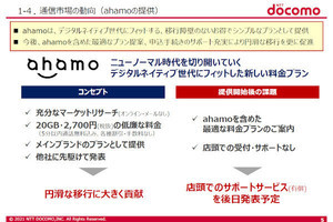 ドコモ、「ahamo」の店頭サポートを有償提供へ