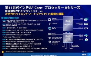 インテル、Tiger Lake-Hこと第11世代Core Hの特徴を日本市場向けに解説