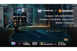 日本エイサー、ゲーミングモニター「Predator X25」とゲーミングチーム「SunSister」のコラボモデル