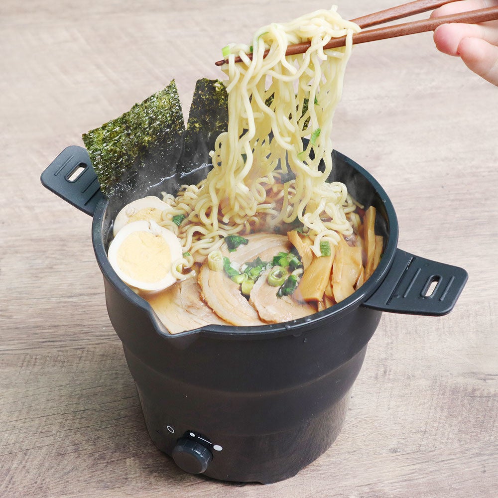 おひとりさま用折りたたみラーメン鍋 使用イメージ