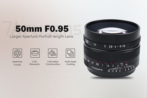 7Artisans、F0.95のミラーレスカメラ用標準レンズ「7Artisans 50mm F0.95」