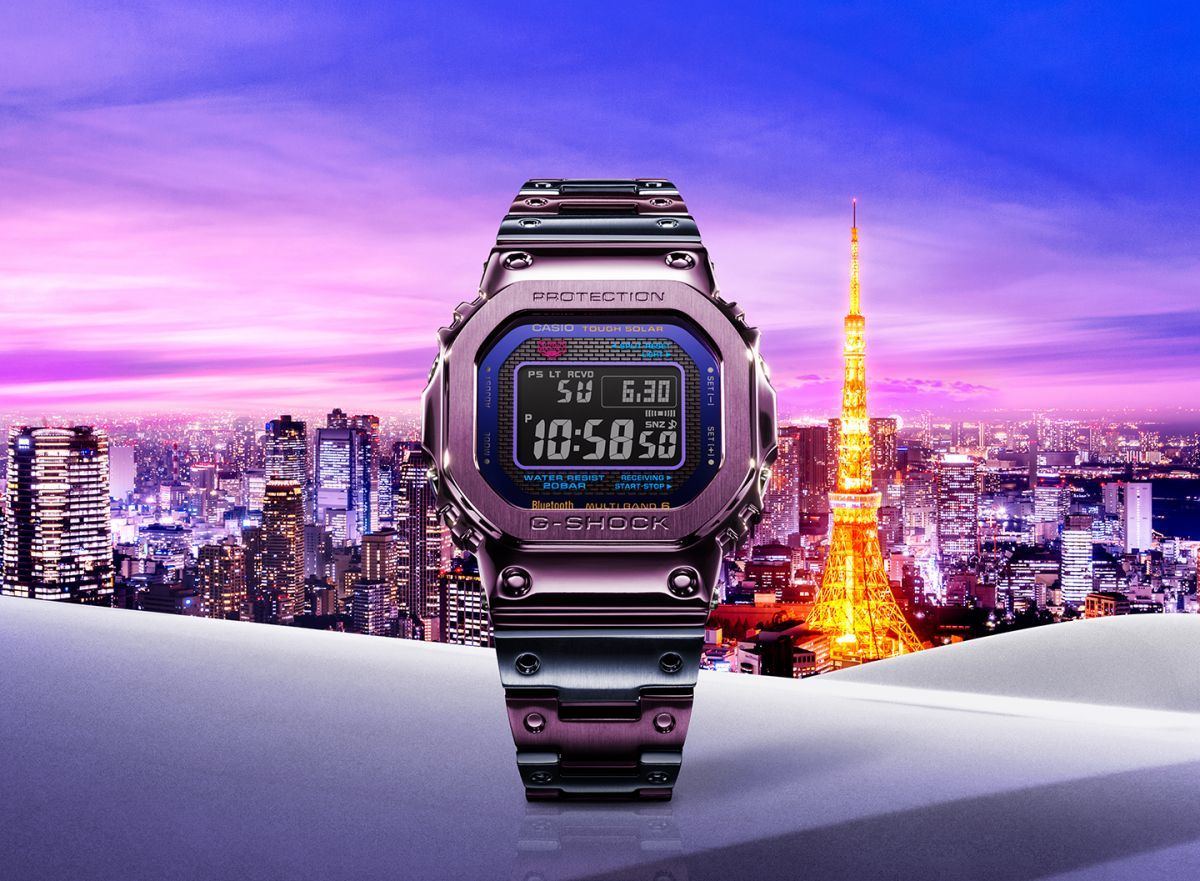 G-SHOCK、黄昏時の東京をテーマにしたフルメタルスクエア「GMW-B5000PB