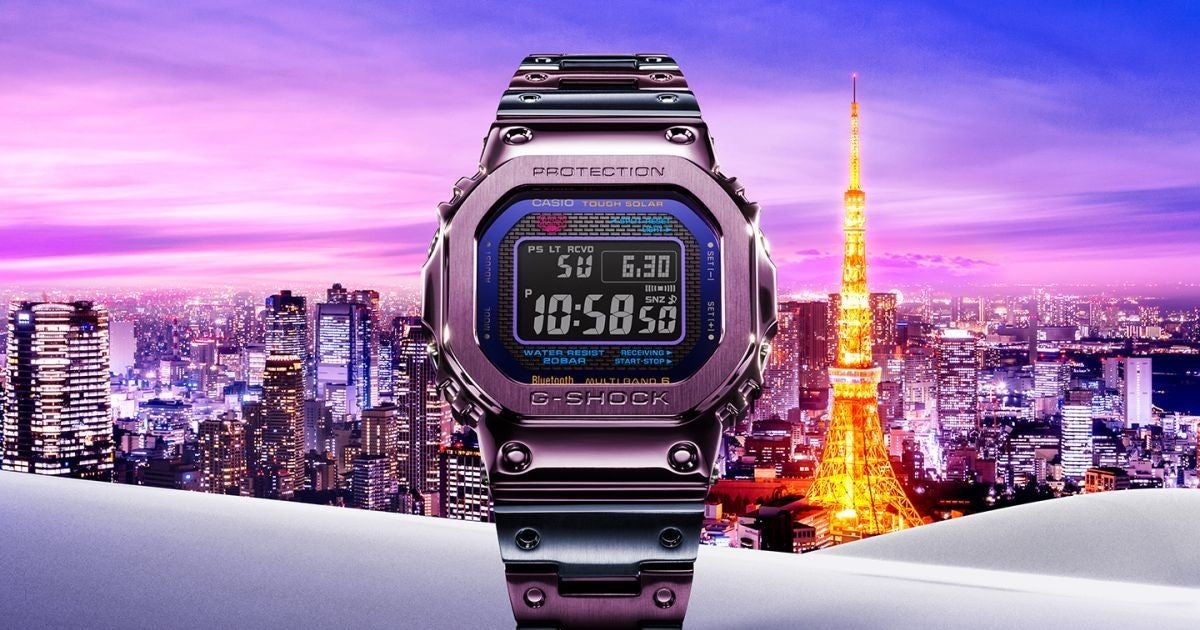 G-SHOCK、黄昏時の東京をテーマにしたフルメタルスクエア「GMW-B5000PB ...
