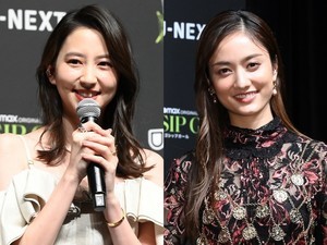 河北麻友子＆谷まりあ、『イッテQ』コンビが艶やかドレスで美共演