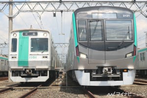 京都市営地下鉄烏丸線の新型車両20系、屋外で撮影会 - 10系と並ぶ