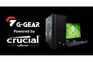 G-GEAR、「Powered by Crucial」シリーズのゲーミングPCにRyzen採用の新モデル
