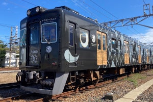 南海電鉄「めでたいでんしゃ かしら」撮影会、和歌山市車庫で開催