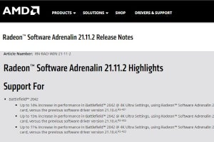 『BF 2042』の性能が10%以上高まる「Radeon Software Adrenalin 21.11.2」