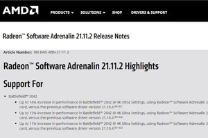 『BF 2042』の性能が10%以上高まる「Radeon Software Adrenalin 21.11.2」