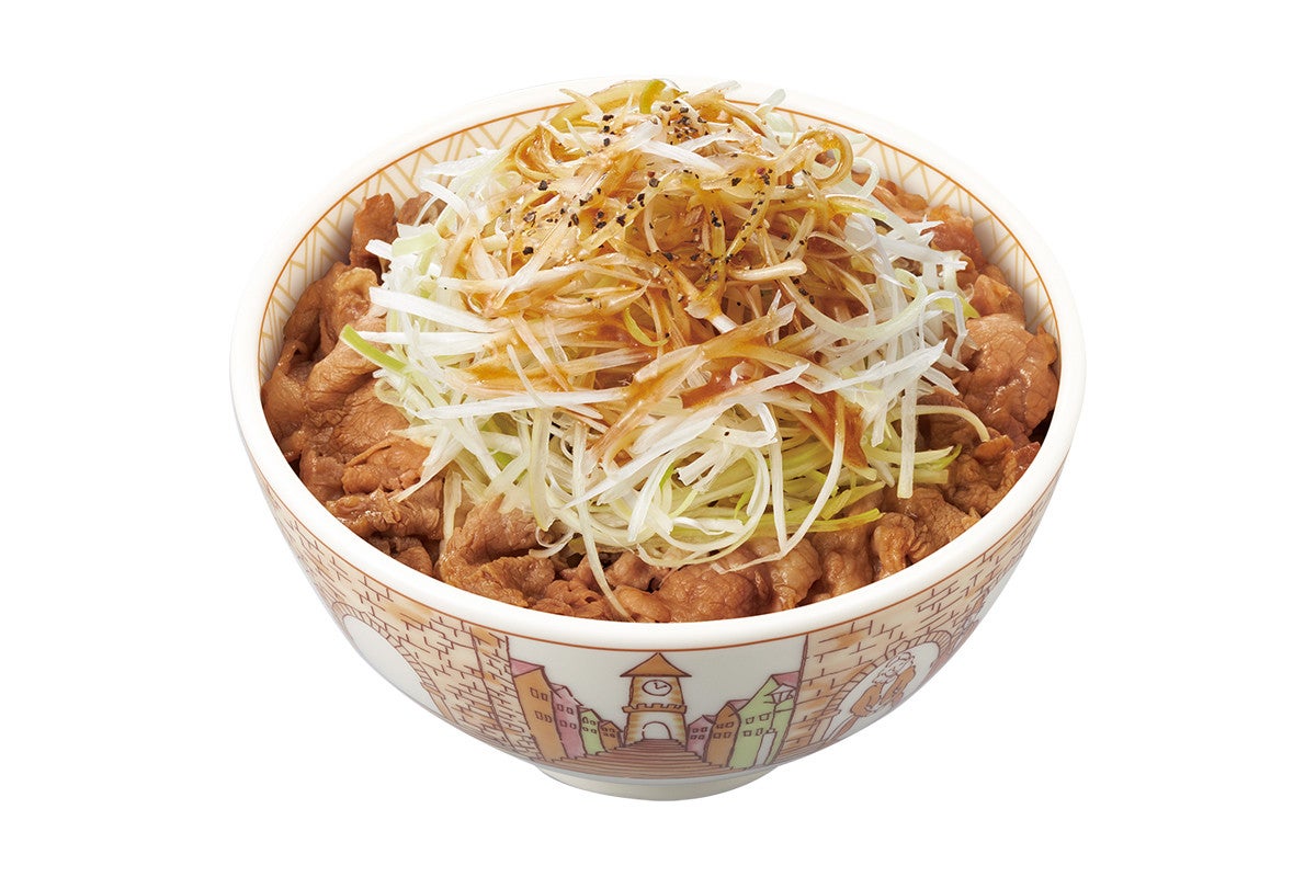 すき家 シャキシャキ食感にピリ辛旨塩だれの 白髪ねぎ牛丼 発売 マイナビニュース