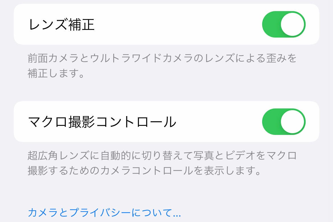 カメラアプリの設定画面にある レンズ補正 スイッチはどうすれば いまさら聞けないiphoneのなぜ マイナビニュース