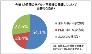 米ドル/円 強気度合いやや後退も高水準 - 12月のFX個人投資家への調査結果