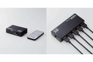 エレコム、4K / 60p対応のHDMIセレクター - コンパクトなメタルボディ採用