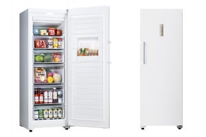 ハイアール、大量の食材をストックできるスリムな前開き式冷凍庫
