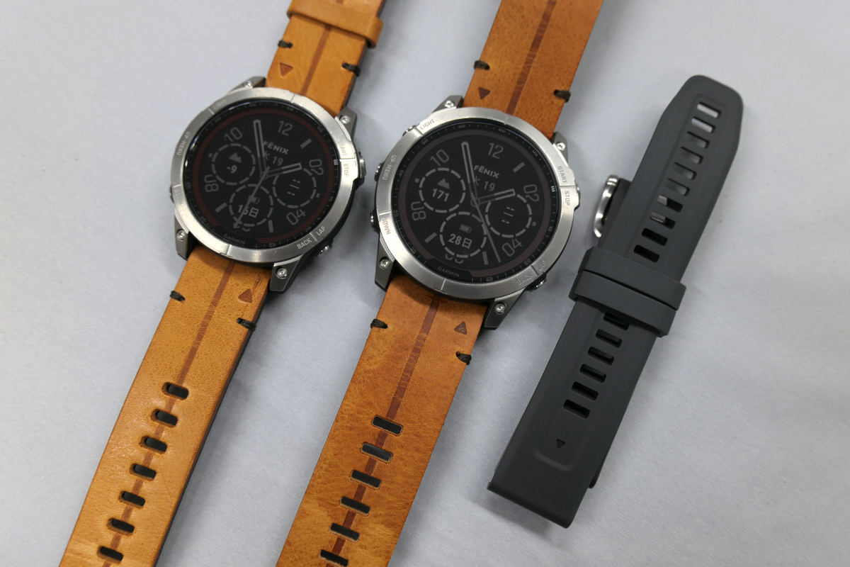 GARMIN(ガーミン) fenix 7 Sapphire Dual Power Ti / Chestnut Leather Band