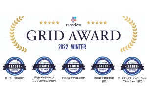 Claris FileMaker、「ITreview Grid Award 2022 Winter」5部門を受賞